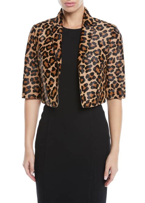 michael kors leopard tank bolero|Leopard Calf Hair Bolero Jacket .